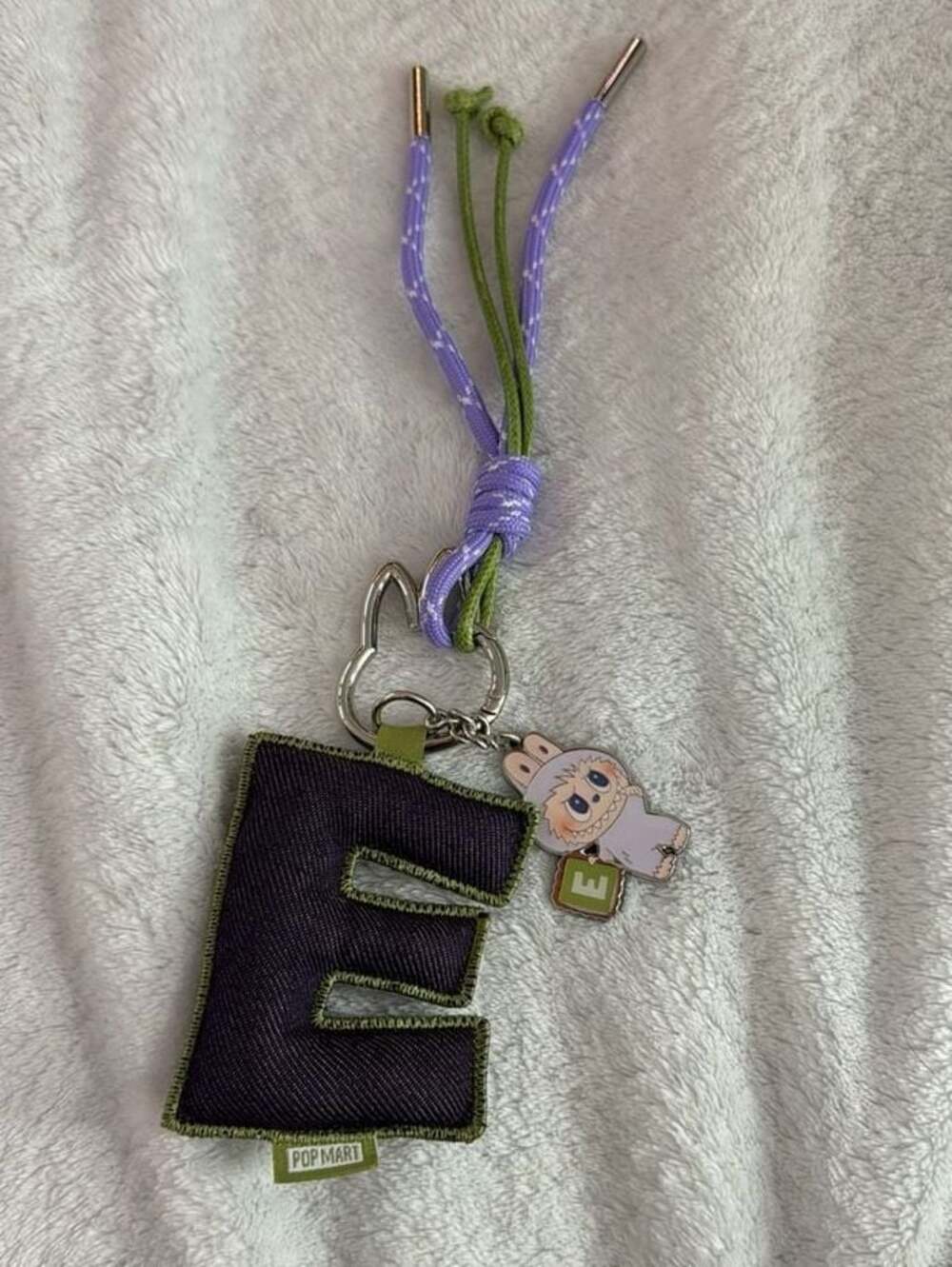 POP MART The Monsters Pin For Love Series Labubu Alphabet Letter E Keychain